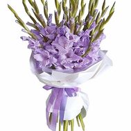 Gorgeous bouquet of purple gladiolus