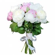 15 white and pink peonies