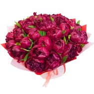 51 burgundy peonies