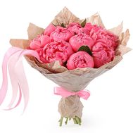 Bright bouquet of peonies