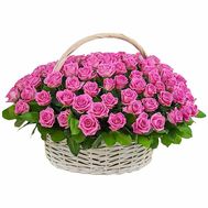 Basket of 101 Pink Roses