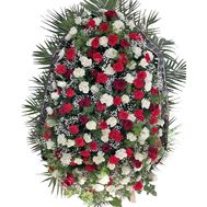 Funeral wreath of fresh flowers