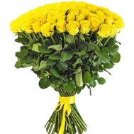Bouquet of 101 yellow meter-long roses