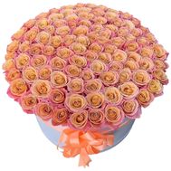 A box of 101 peach roses