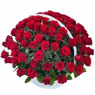 A basket of 101 red roses