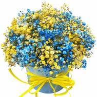 Patriotic arrangement of flowers
