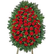 Funeral wreath of carnations