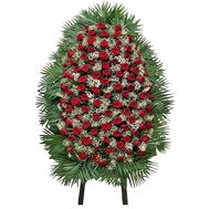 Wreath of red roses for funeral