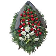 Funeral wreath of flowers