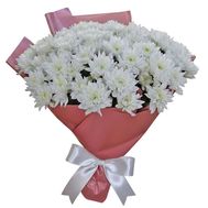 Cute bouquet of white chrysanthemums