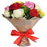 15 multi-colored roses