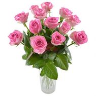 13 pink roses
