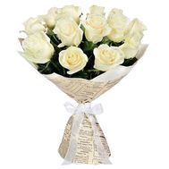 Bouquet of 15 white roses