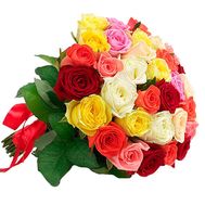 35 multi-colored roses