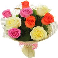 9 different colored roses