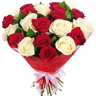 25 red and white roses
