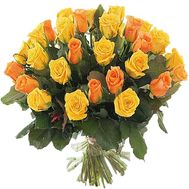 35 yellow and orange roses