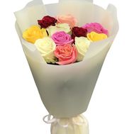 11 multi-colored roses