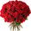 Bouquet of red roses with a birthday