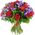 Bouquets of irises and roses