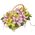 Basket made of pink and green orchids