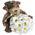 Bear with a bouquet of flowers