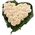 Flower arrangement in the form of a heart