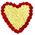 Heart of white and red roses