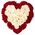Heart of red and white roses