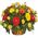 Basket of yellow and red flowers