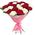 25 red and white roses