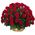 Red roses in the basket of a man for an anniversary