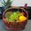 Fruit and wine in the basket - view 1