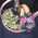 Basket of fresh flowers and fruits - view 1