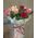 Multicolored bouquet of short roses - view 1