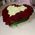 Heart of red and white roses - view 1