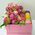 Gift box of macaroons and flowers - view 1