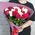 Red and white roses bouquet 4