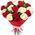25 red and white roses