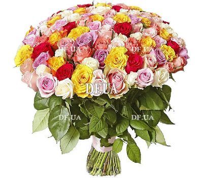 101 multi-colored rose bouquet