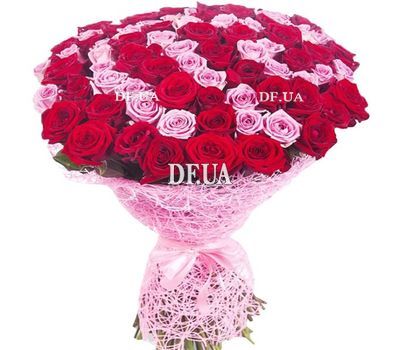 Bouquet 101 rose pink and red