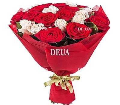 19 red and white roses