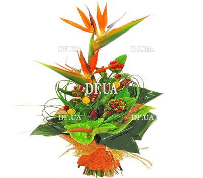 Bouquet to the head of the man