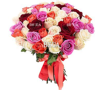 45 multi-colored roses
