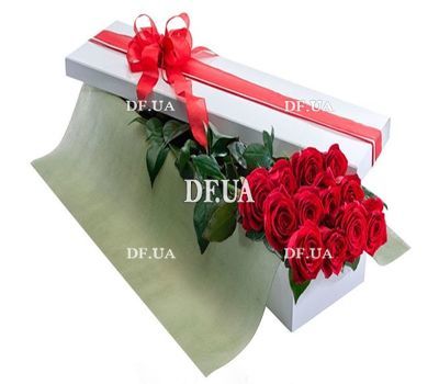15 roses in a rectangular box