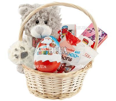 Sweets basket Kinder and teddy bear