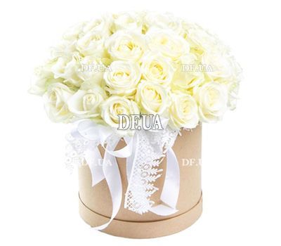 Round box 35 white roses