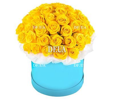 Round box with yellow roses