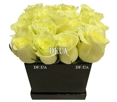 White roses in a square box