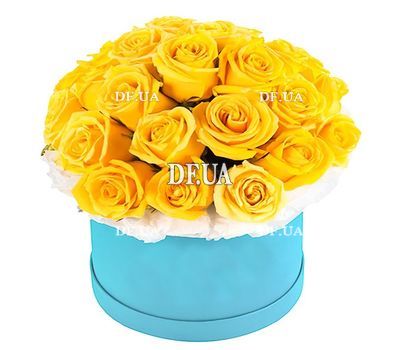 Round box with yellow roses